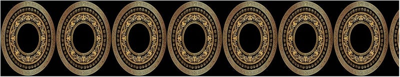 IOHEFY Black Gold Circle Wallpaper Border 196x4 Inch Peel and Stick Wall Border Self Adhesive Luxury Pattern Removable Vinyl Trim for Living Room Bedroom Bathroom Kitchen Cabinet - Image 2